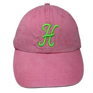 Letter H Slideback Baseball Hat Pink One Size Solid Embroidered Adams